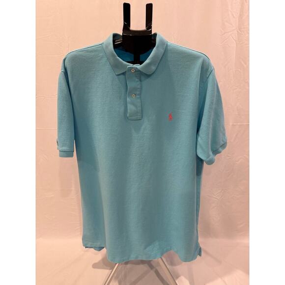 Ralph Lauren Men’s Polo Shirt XL Light Blue Classic Fit Short Sleeve - Picture 1 of 4